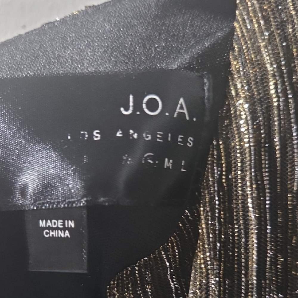 J.O.A. Black and Gold Long Sleeve Dress - Picture 2 of 4